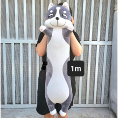 Gấu bông chó xám giơ tay