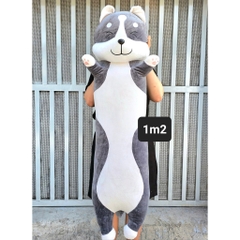 Gấu bông chó xám giơ tay