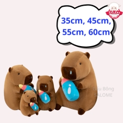 Gấu Bông  Capybara Cầm Bình Sữa