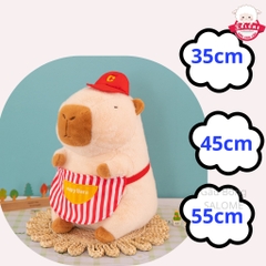 Gấu Bông Capybara Đeo Cặp Hamburger