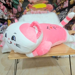 Gấu Bông Con Mèo Nằm Liếm Mép 75cm-1m1 Khổng Lồ Dễ Thương Cute SALOME Gối Ôm Con Mèo Hồng Gối Ôm Ngủ