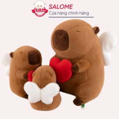 Gấu Bông Capybara Ôm Tim Cánh Thiên Thần