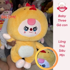 Gấu bông baby three dễ thương gà vàng heo hồng mèo đen bé ba mắt ướt hai màu dora thú bông Salome