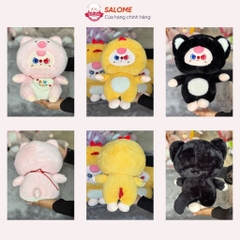 Gấu bông baby three dễ thương gà vàng heo hồng mèo đen bé ba mắt ướt hai màu dora thú bông Salome
