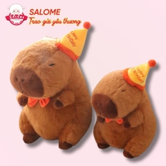 Gấu Bông Capybara Nón Sinh Nhật