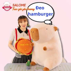 Gấu Bông Capybara Đeo Cặp Hamburger