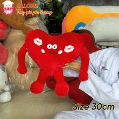 Gấu bông trái tim bông đỏ, hồng