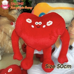 Gấu bông trái tim bông đỏ, hồng