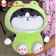Gấu bông mèo hoàng thượng nón thú ngồi