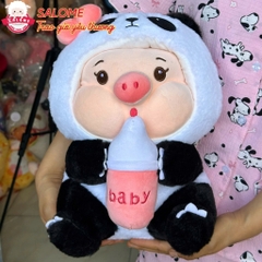 Gấu Bông Heo Nón Gấu Trúc Ôm Bình Sữa