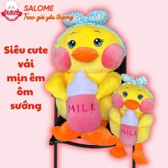 Gấu Bông Vịt Má Hồng Ôm Bình Sữa