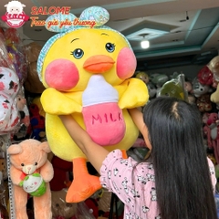 Gấu Bông Vịt Má Hồng Ôm Bình Sữa