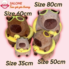 Gấu Bông Capybara  Đeo Phao Vịt