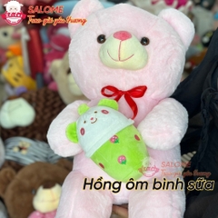 Gấu bông tedđy ôm trà sữa