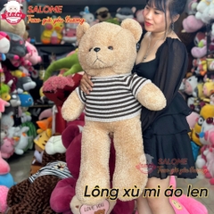 Gấu bông teddy xù mì áo len