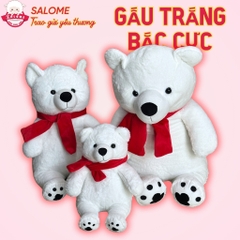 Gấu bông gấu bắc cực đeo khăn đỏ
