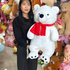 Gấu bông gấu bắc cực đeo khăn đỏ