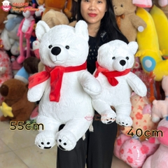 Gấu bông gấu bắc cực đeo khăn đỏ