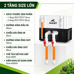 BỘ LỌC THÙNG BAKKI MANT – LỌC DÀN MƯA ỐNG CAM CHO BỂ CÁ CẢNH