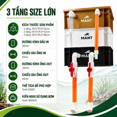 BỘ LỌC THÙNG BAKKI MANT – LỌC DÀN MƯA ỐNG CAM CHO BỂ CÁ CẢNH