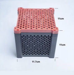 Hộp Đựng Vật Liệu Lọc Magic Box Kích Thước 12x12x11cm Màu Đỏ Đen, Đựng Nhiêu Hơn, Vệ Sinh Dễ Dàng