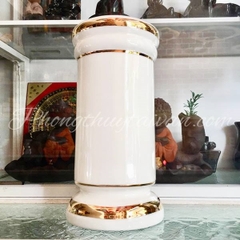 Ống nhang sứ Trắng trơn- 10*20cm