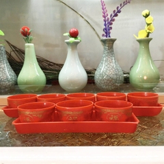 Khay Chum Nhựa đế rời,không nắp(Đỏ sáng)