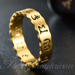 Nhẫn Thần Chú Lăng Nghiêm 6 kí tự Size 6 Vàng