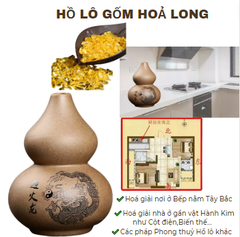 CB Hồ Lô Gốm Nâu không Nắp 6.5*8.2cm(hoá giải Hoả Tây Bắc)+100g Đá
