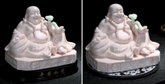 Phật Di Lặc sứ 10*11cm-Hồng nhạt