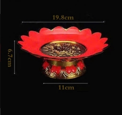 Dĩa Nhựa Hoa Sen Viền Cam