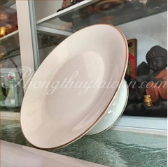 Dĩa trái cây sứ viền vàng(trắng trơn )-20.5cm*8cm