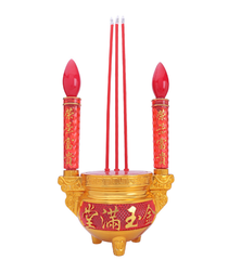 Bộ Lư Hương Điện 3 Chân Tròn Pha Lê(18*36cm)
