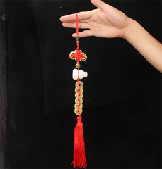 Dây xu Ngũ đế Hồ lô (Đá) -Dây Đỏ