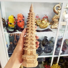 Tháp Văn Xương gỗ Đào 13 tầng (25cm)