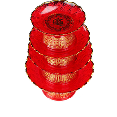 Dĩa Mica Pha lê Đỏ [chân cao 8-9.5cm]