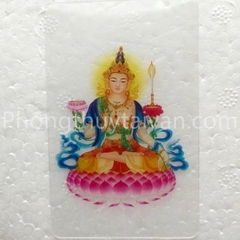 Thẻ nhựa Kim bài trong suốt(8*5.5cm)-Văn Thù Sư Lợi tọa sen