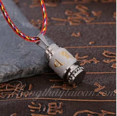 Dây chuyền Chú Lăng Nghiêm 6 kí tự Trụ nhỏ 1.3cm*1.8cm (rộng*cao). Bạc