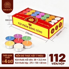 Nến viên TEALING sáp trà 4h 112 nến(07 màu)