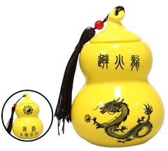 Hồ Lô Gốm Vàng có Nắp 6*7.7*11cm(hoá giải Hoả Tây Bắc)