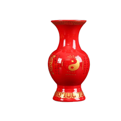 Bình Hoa Sứ Đạo Giáo (Bát Quái) Đỏ