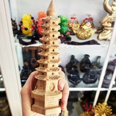 Tháp Văn Xương gỗ Đào 9 tầng (18cm)