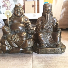 Tượng Địa Tài Đồng cổ -13*18cm