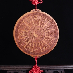 Gương Bát Quái Gỗ Đào 14.5cm