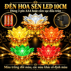 Đèn Hoa Sen 7*10cm[Xanh,Đỏ,Vàng,Trắng ],đa dụng sử dụng Pin /Sạc trực tiếp
