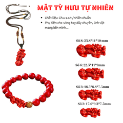 Mặt Tỳ Hưu Chu sa [dây chuyền,vòng tay...]