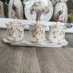 Khay Chum Sứ đế rời,có nắp-20*8cm- 3 ly
