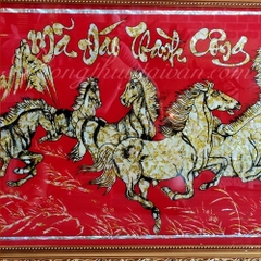 Tranh 3D Ngựa"Mã Đáo Thành Công"nền Đỏ -108*54cm(ký gửi)