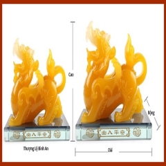 Tỳ hưu nước hoa -Vàng Hổ phách/Nhỏ 11cm