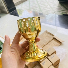 Đế đèn Dầu chân cao Hợp kim+ Ly thủy tinh +Bấc 3 chân(sẵn) 7*11cm